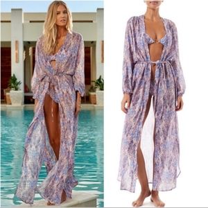 NWT! Melissa Odabash "Katy" coverup kimono, purple, one size